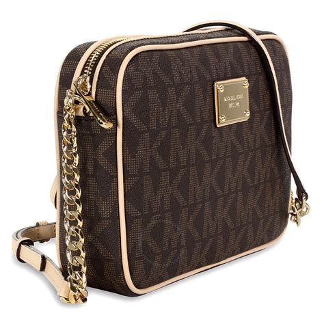 michael kors jet set crossbody brown mulberry|jet set leather crossbody bag.